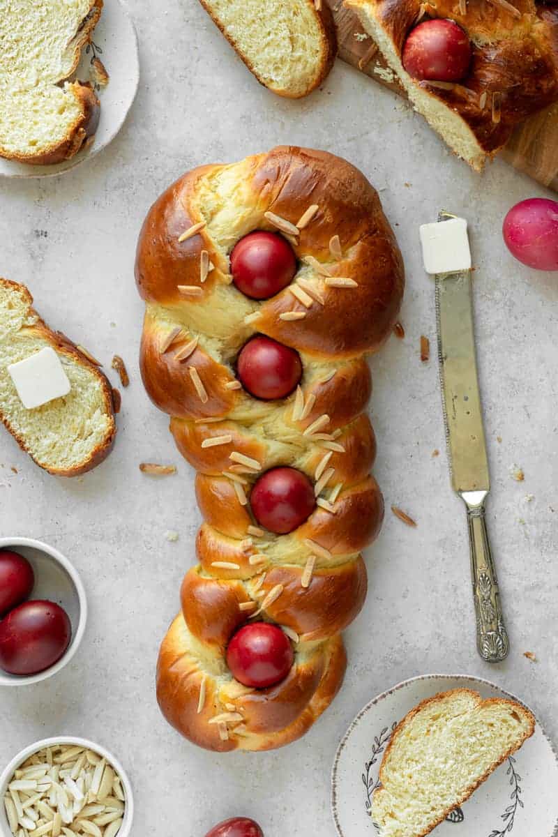 Tsoureki - Greek Easter Sweet Bread - siftnwhisk